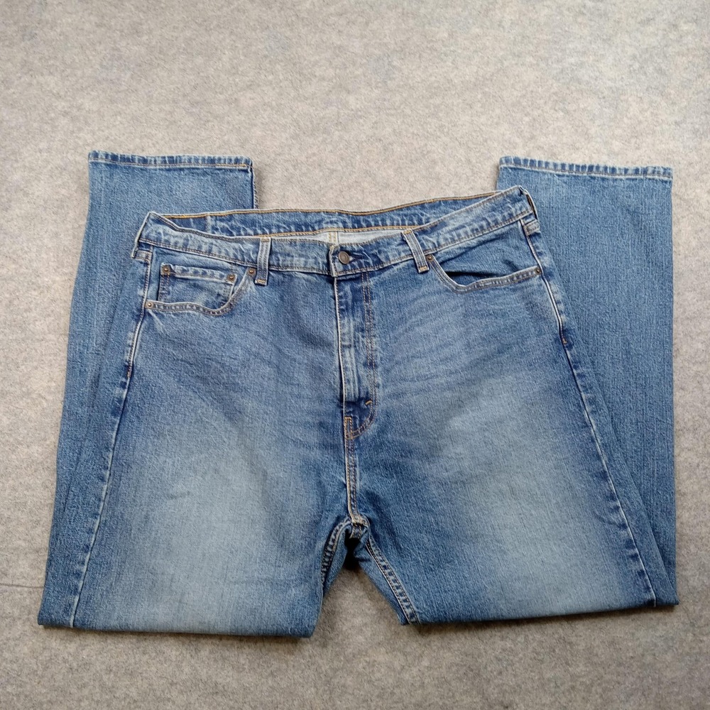 Levis 505 Jeans Mens 40x30 Blue Straight Leg Stretch Denim‎ Medium Wash